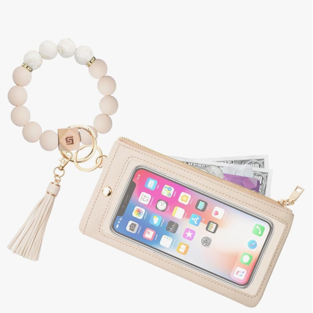Silicone Bracelet Wristlet Wallet Credit Card Holder RFID,ID Window wallet